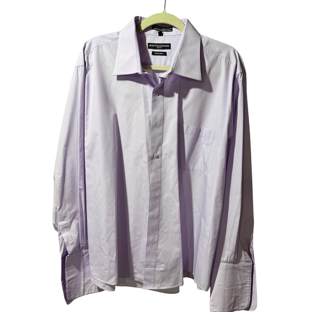 Jean Paul Germain Paris Men Lavender Dress Shirt 18 34/35 French Cuff Super Soft